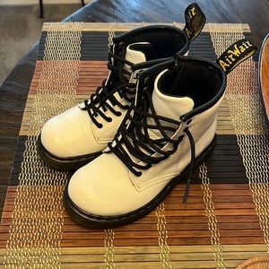 White and Black toddler Dr. Martens US size 10, UK size9, EU size 27